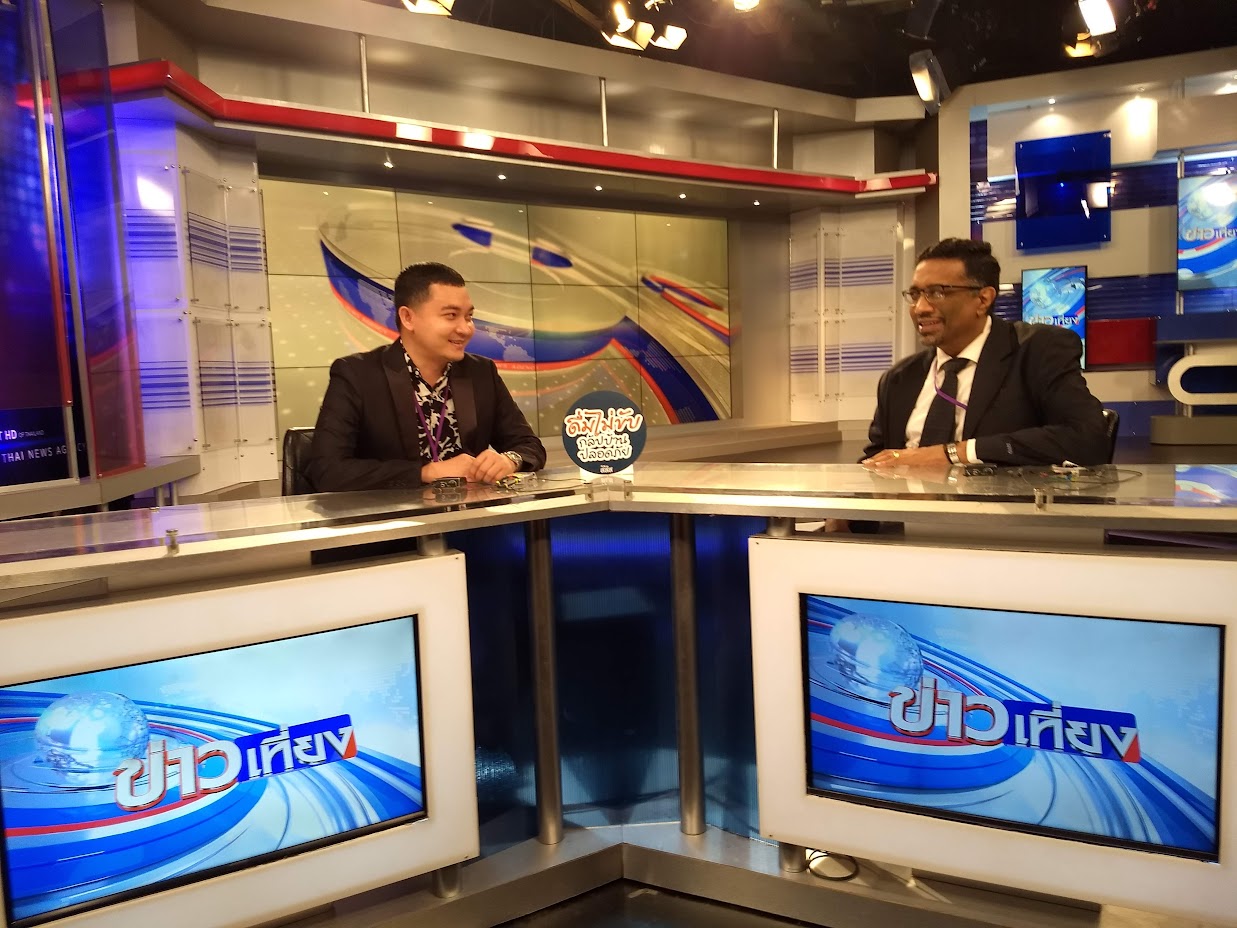 Ravi inside a television news studio